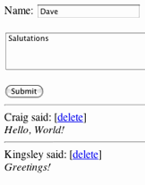 GuestBook with Delete
