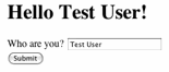 Greeting with TextField
