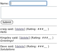 GuestBook with Rating